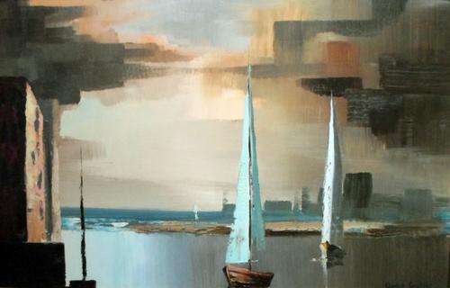 Andre Grobler -  Sailboats in the harbor - Beautiful art! - Absolutely stunning!!
